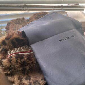 balnciaga cheeta print slides